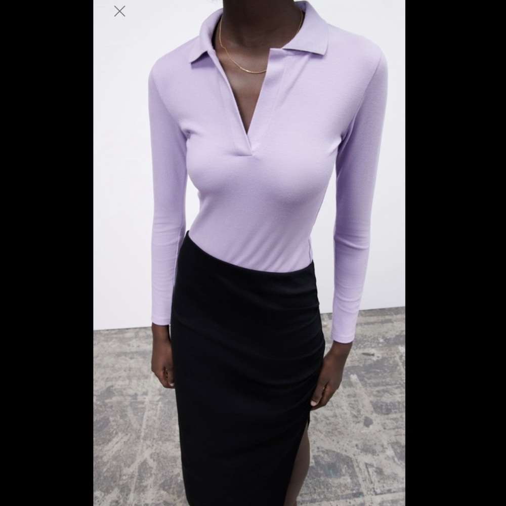 Zara Purple Polo Bodysuit